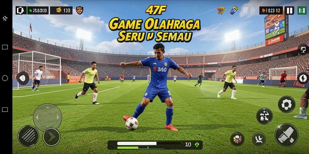 Screenshot gameplay menampilkan aksi seru dalam pertandingan olahraga.