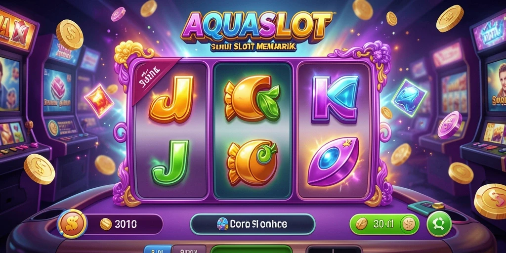 Screenshot gameplay AQUASLOT menampilkan berbagai mesin slot menarik dan interaktif.
