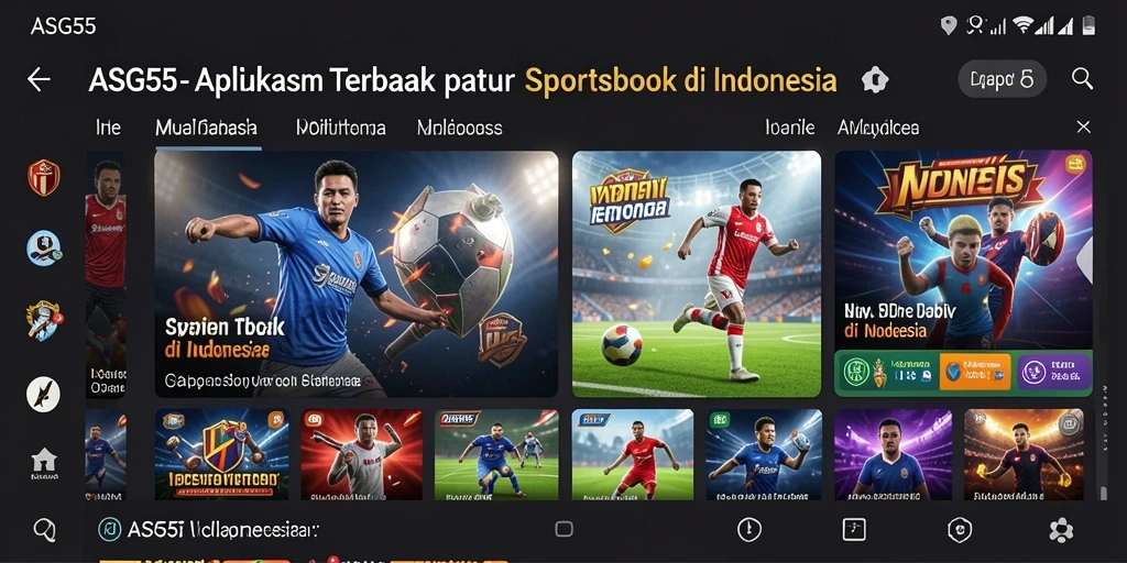 Screenshot ASG55 menampilkan antarmuka taruhan olahraga yang dinamis.