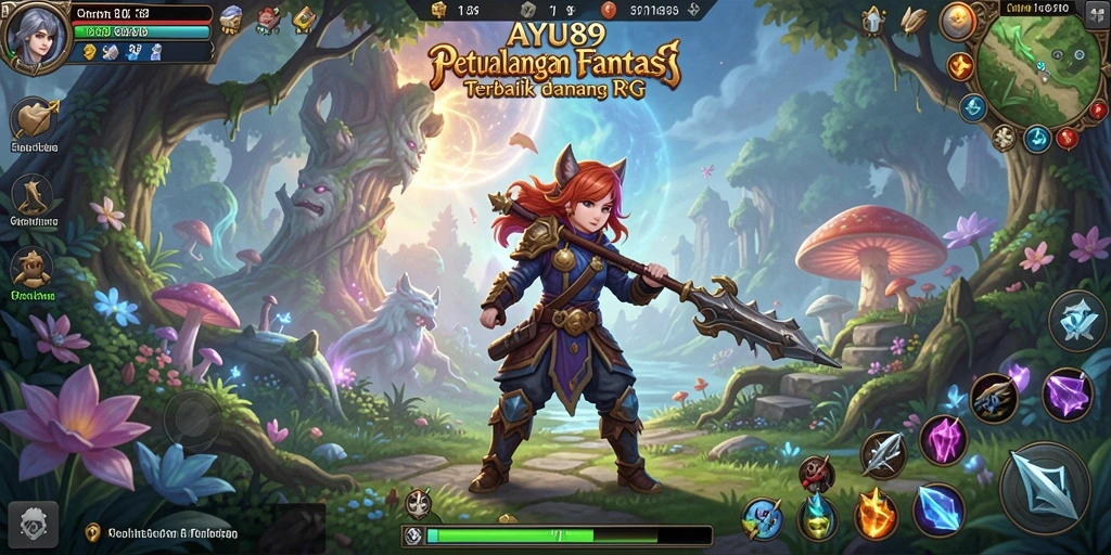 Screenshot AYU89 menampilkan aksi pertempuran seru di dunia RPG.
