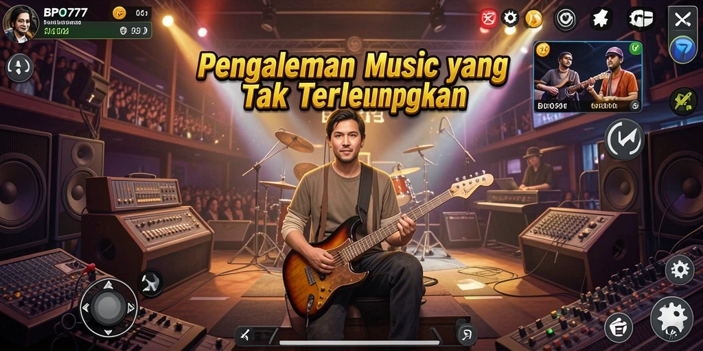 Tampilan gameplay interaktif dari aplikasi musik BPO777.