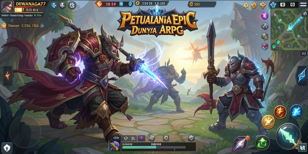 Menampilkan aksi seru di dunia fantasi DEWANAGA77.