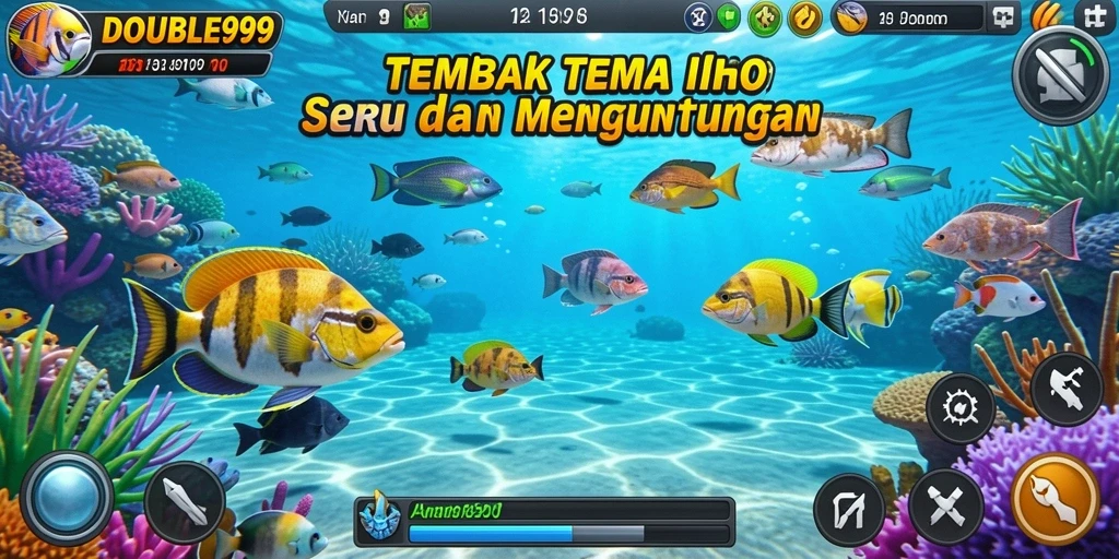 Tampilan gameplay DOUBLE999 yang menyenangkan dan penuh aksi Tembak Ikan.