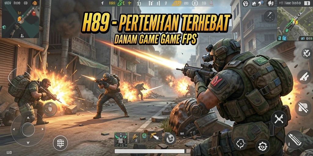 Tampilan pertempuran seru dalam game FPS H89.