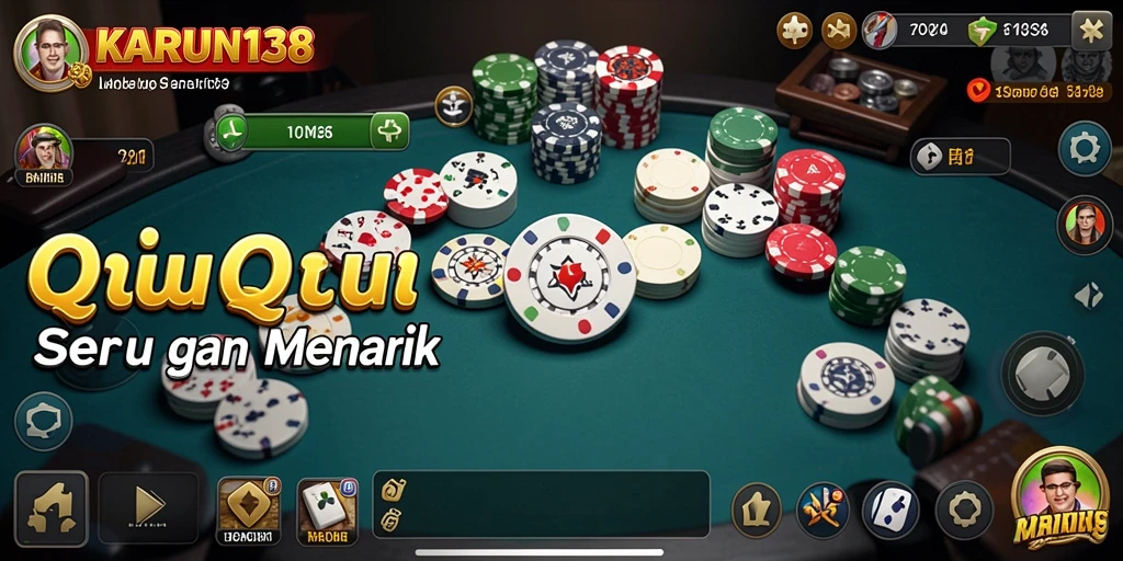 Screenshot menampilkan aksi seru dalam permainan QiuQiu.