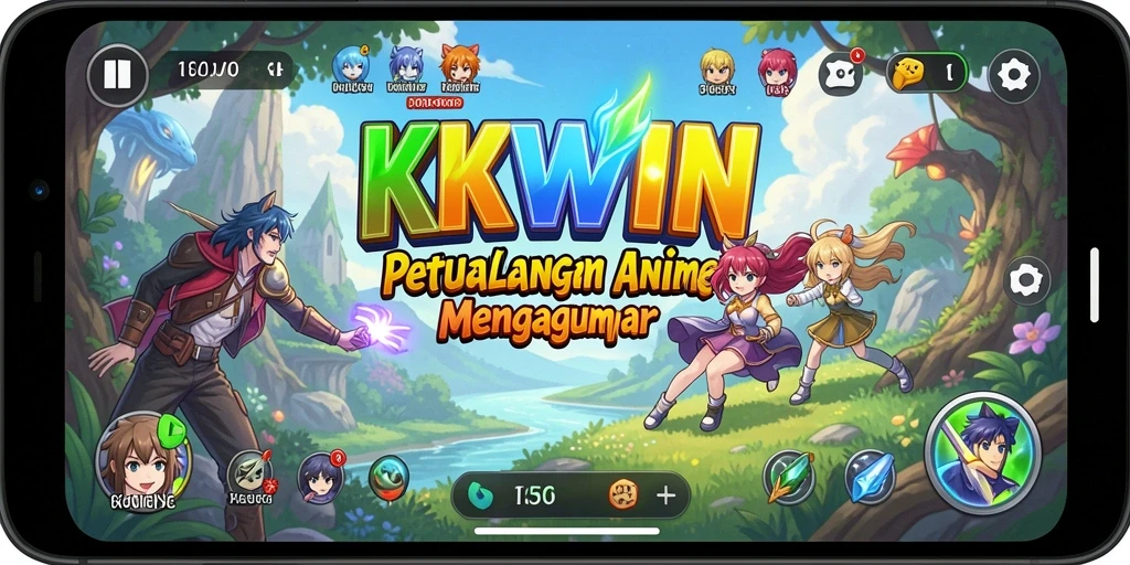 Screenshot menampilkan aksi seru dalam game Anime KKWIN.
