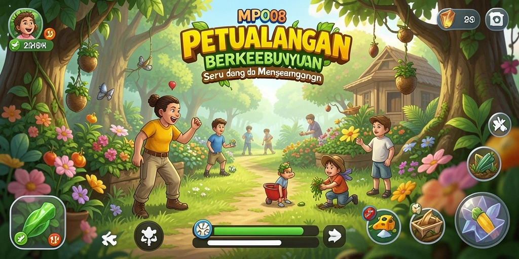 Tangkapan layar MPO08 menampilkan aktivitas seru dalam berkebun.