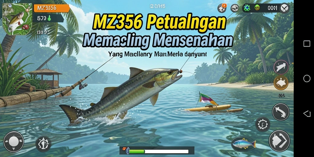 Screenshot MZ356 menampilkan gameplay memancing yang seru dan menakjubkan.