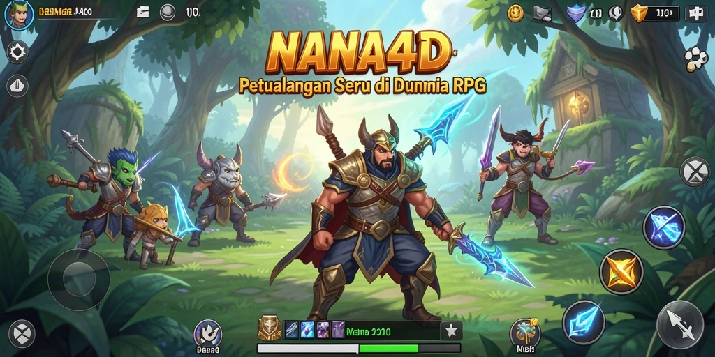 Screenshot gameplay NANA4D menampilkan aksi seru dalam dunia RPG.
