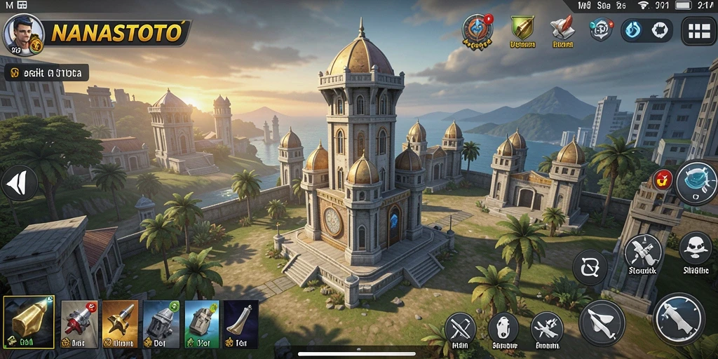 Tampilan gameplay NANASTOTO yang menampilkan strategi Tower Defense yang seru.