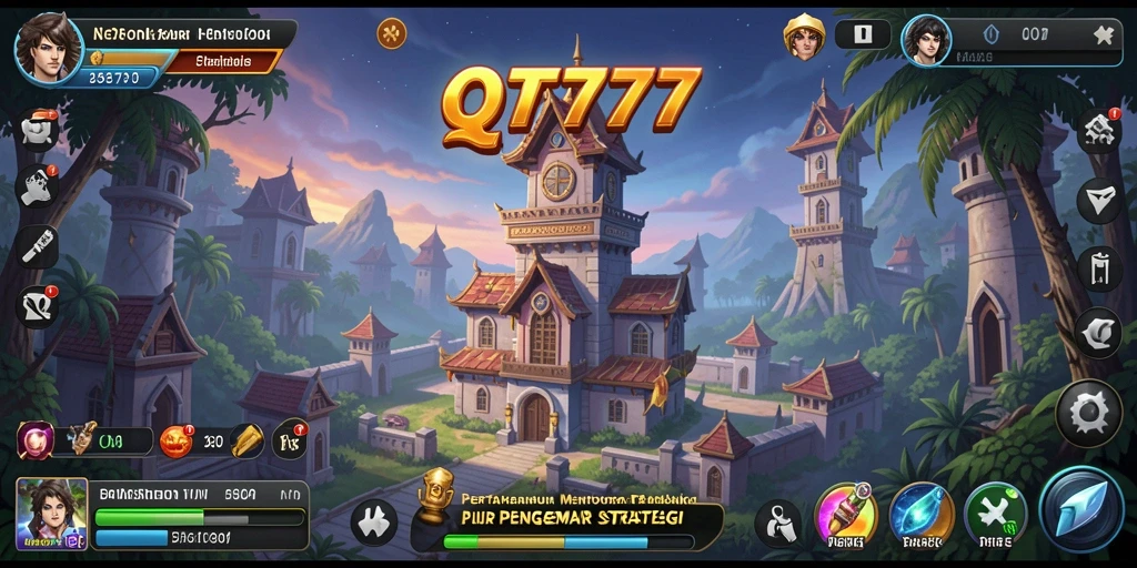 Tangkapan layar utama game Tower Defense QT777 menampilkan gameplay yang mendebarkan.