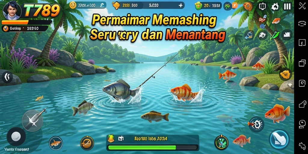 Screenshot gameplay TT789 menampilkan momen menangkap ikan yang mendebarkan.